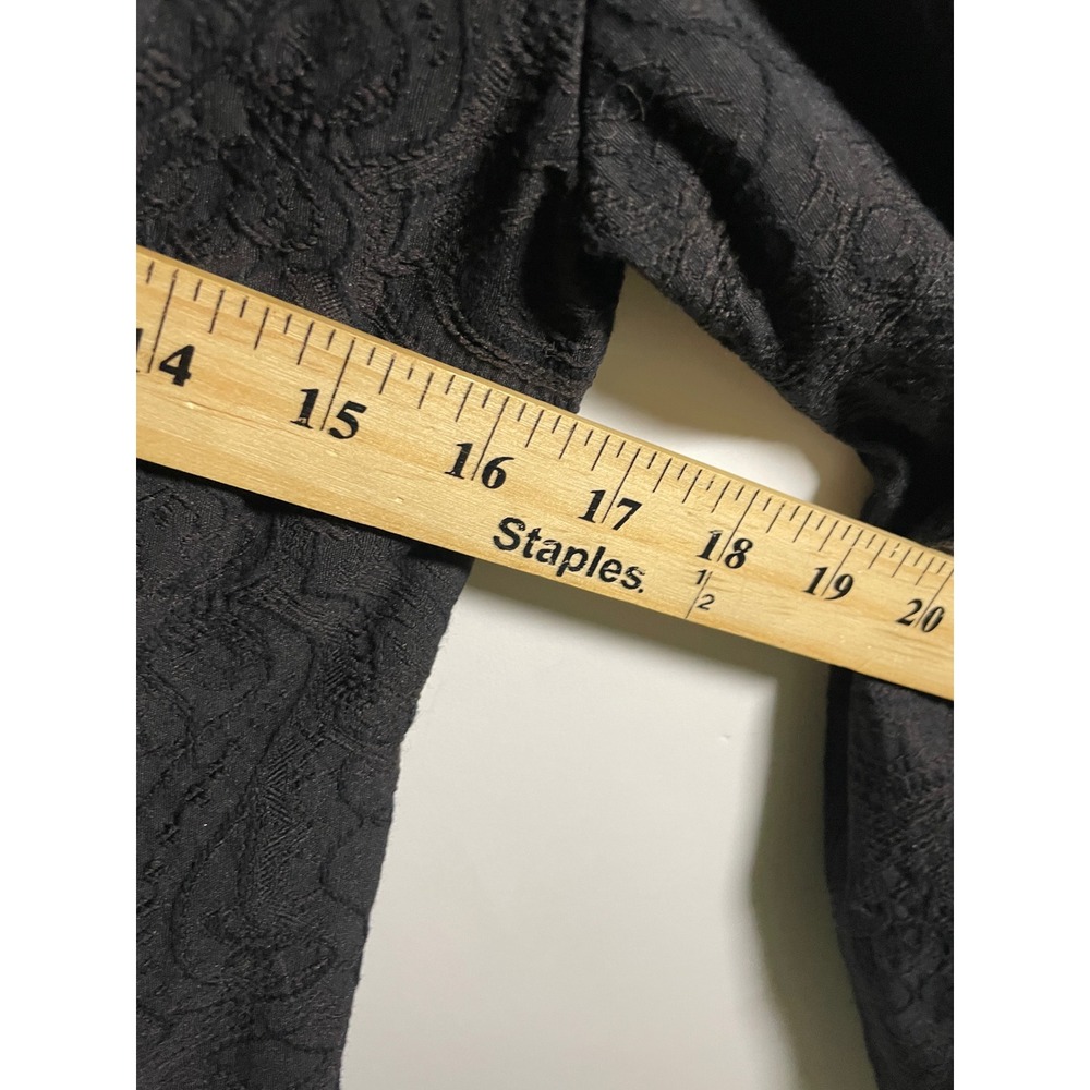 Y2K Black Paisley‎ Textured Jacket Faux Fur Collar Full Zip Small Cheetah Girl - Picture 6 of 7